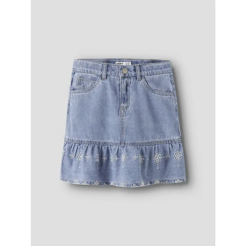 Name It Light Blue Denim Anglaise Nkfhallie Dnm Anglaise Skirt 1026-Ov H 3