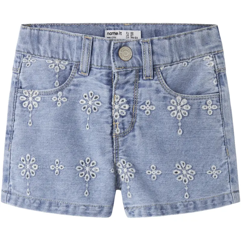 Name It Light Blue Denim Anglaise Nmfrose Mom Dnm Anglai Shorts 1026-Ov H 1