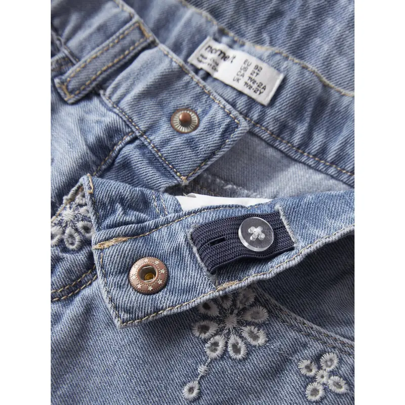 Name It Light Blue Denim Anglaise Nmfrose Mom Dnm Anglai Shorts 1026-Ov H 3