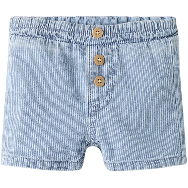 Name It Light Blue Denim Nbmryan Stripe Dnm L Shorts 1910-Ip H 1