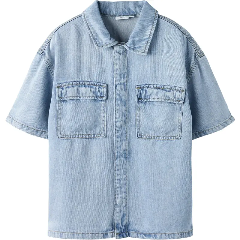 Name It Light Blue Denim Nkmjoy Boxy Dnm 1/2 Shirt 1860-Ph F 1