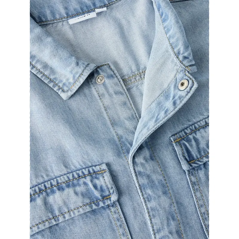 Name It Light Blue Denim Nkmjoy Boxy Dnm 1/2 Shirt 1860-Ph F 2