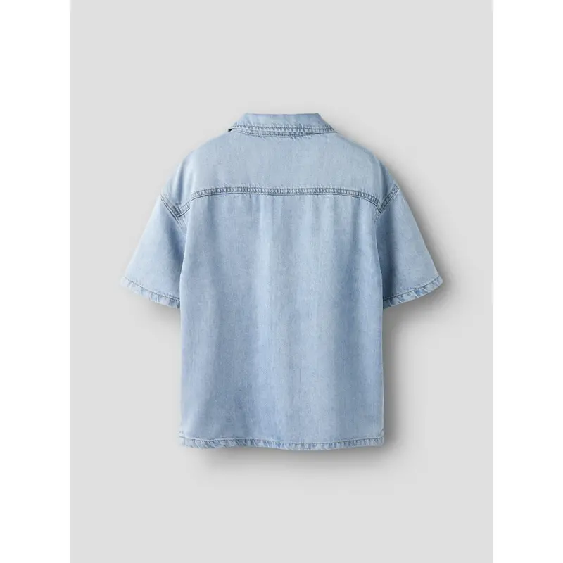 Name It Light Blue Denim Nkmjoy Boxy Dnm 1/2 Shirt 1860-Ph F 3