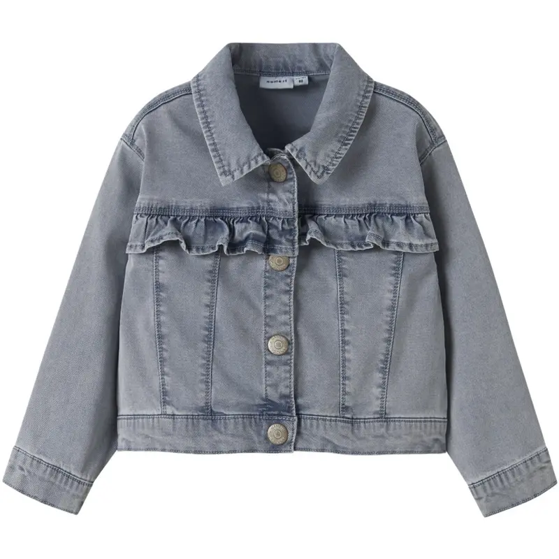 Name It Light Blue Denim Nmfjulia Dnm Frill Jacket 6006-Yb F 1