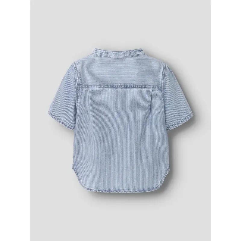 Name It Light Blue Denim Nmmhans Stripe Dnm Ss Shirt 1910-Ip H 4