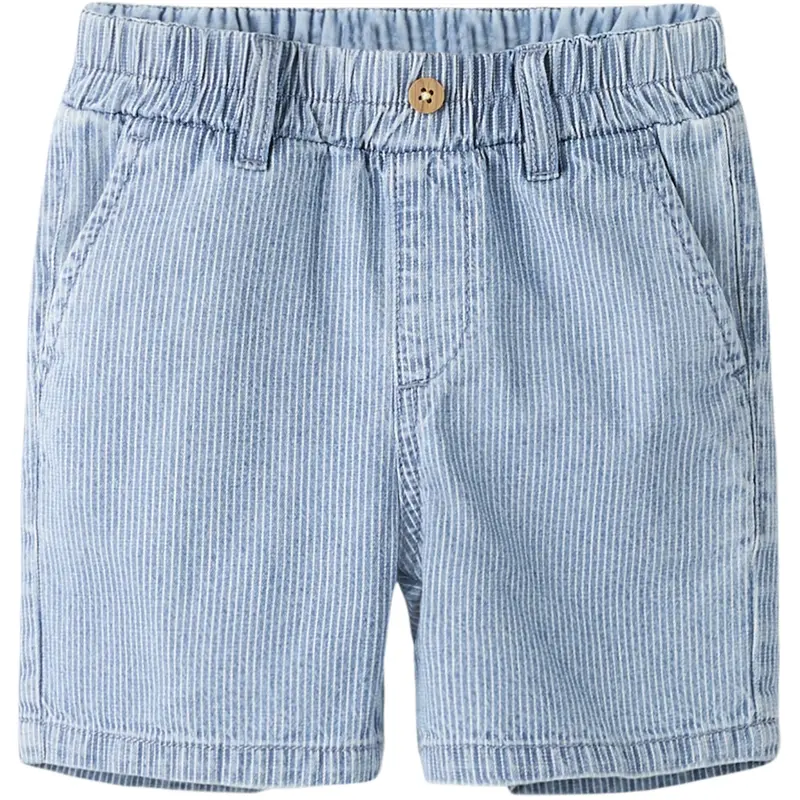 Name It Light Blue Denim Nmmryan Jog Stripe Dnm L Shorts 1910-Ip 1