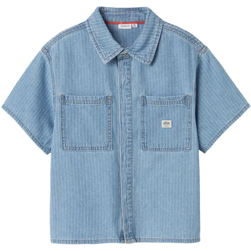 Name It Light Blue Denim Stripes Felix Denim Shirt 1