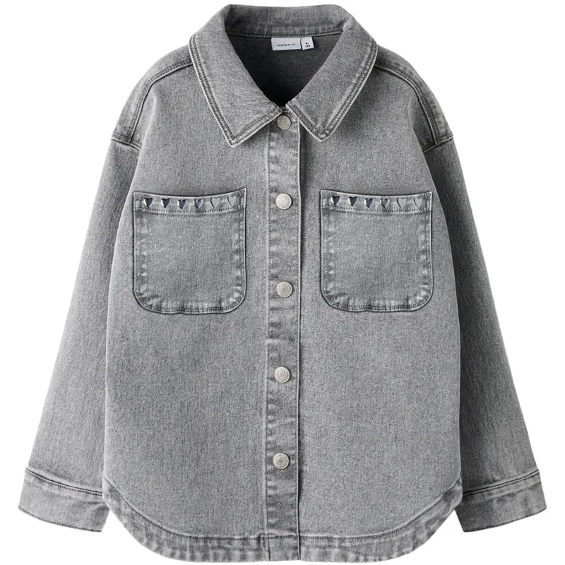 Name It Light Grey Denim Heart Studs Nkfeverlyn Dnm Schaket 5503-Ya N 1
