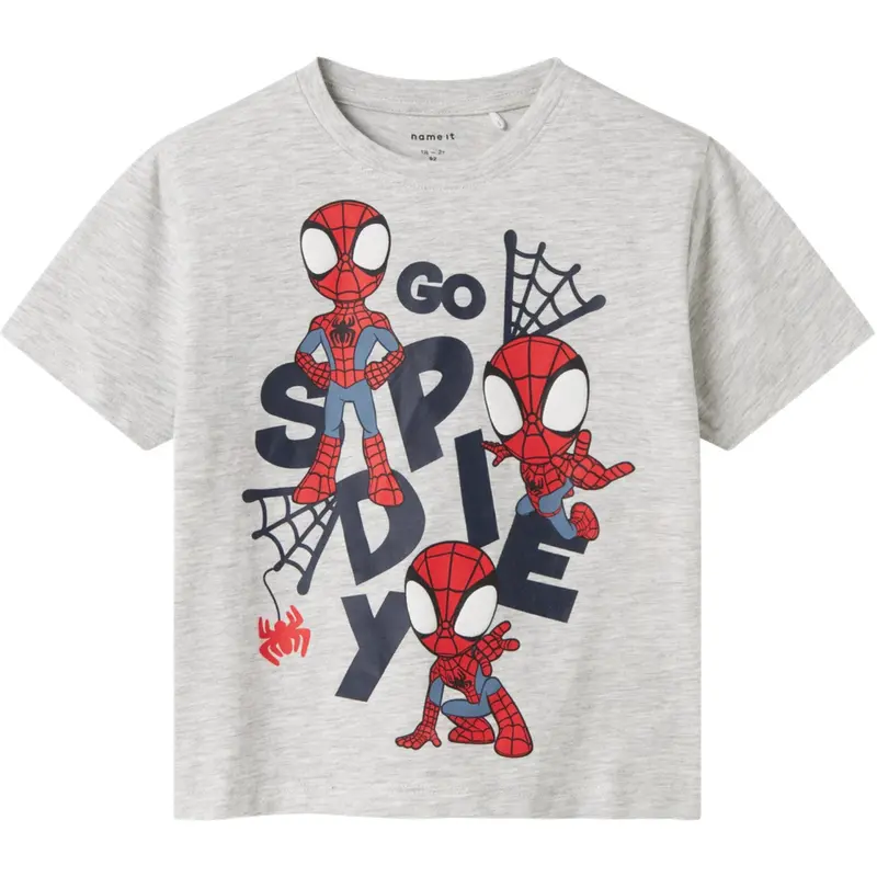 Name It Light Grey Melange Main Spidey Regular T-Shirt 1