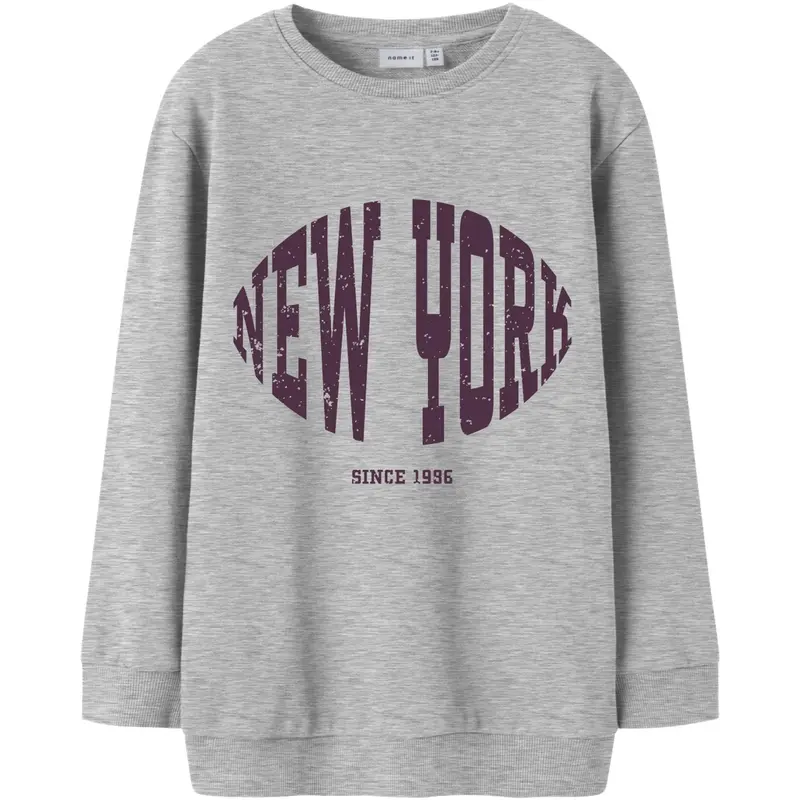 Name It Light Grey Melange Nkfbellis Ls Nreg Sweat Unb Box Pb 1