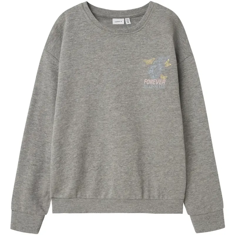 Name It Light Grey Melange Nkflotte Nreg Sweat Unb 1