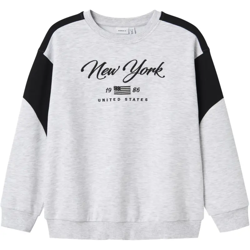 Name It Light Grey Melange Nkmkera Ls Rlx Sweat Unb 1