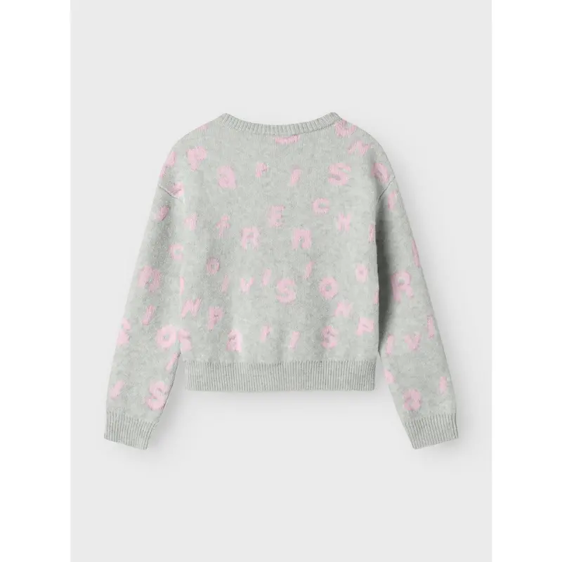 Name It Light Grey Melange Nmfoline Ls Knit Bf 2