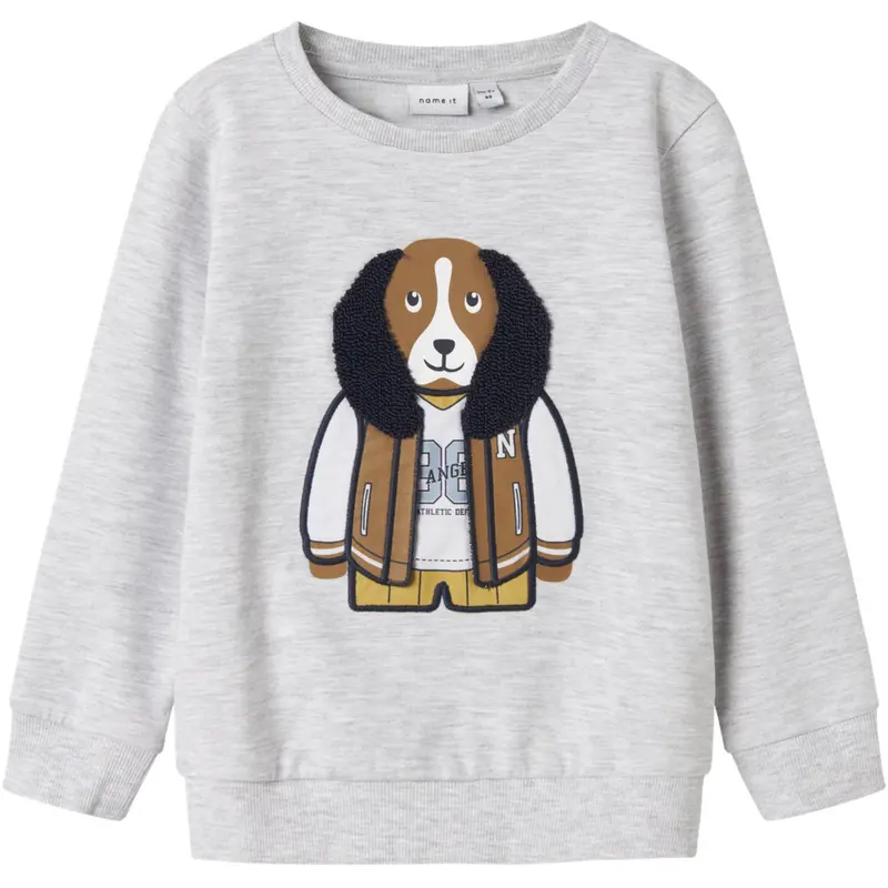 Name It Light Grey Melange Nmmkamden Ls Sweat Unb 1