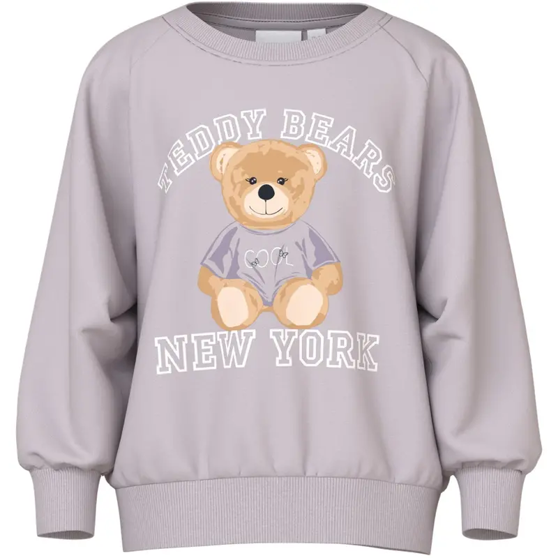 Name It Lilac Marble Teddy Bear Nmfvenus Ls Nreg Sweat Unb 1