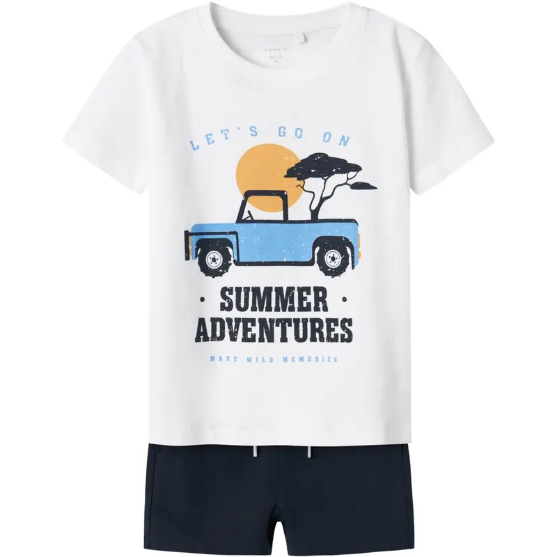 Name It Lucent White Nmmjaspen Ss Shorts Set Pb 1