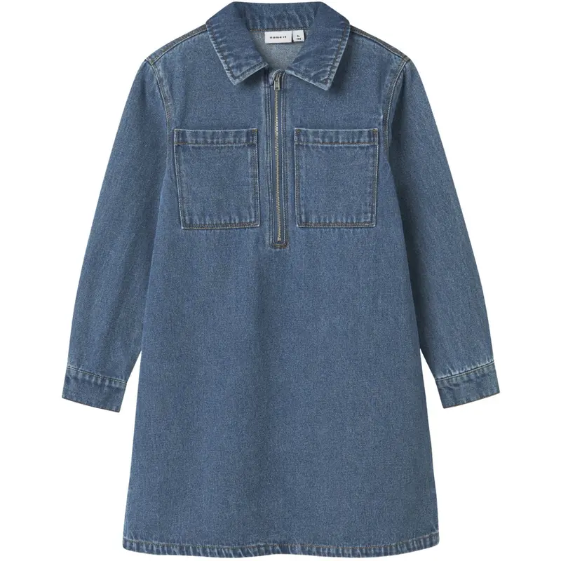 Name It Medium Blue Denim Astrid Zip Denim Dress 1