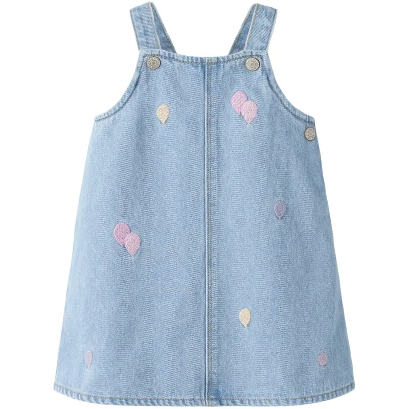 Name It Medium Blue Denim Balloons Nbfsilla Dnm Bib Skirt 4999-Za 1