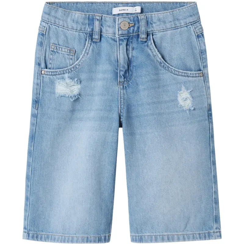 Name It Medium Blue Denim Bella Skater Shorts 1
