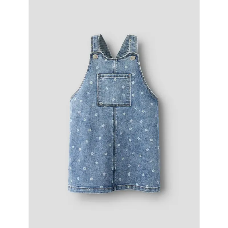 Name It Medium Blue Denim Flower Nmfrosa Short Dnm Bibskirt 3555-On Noos 3
