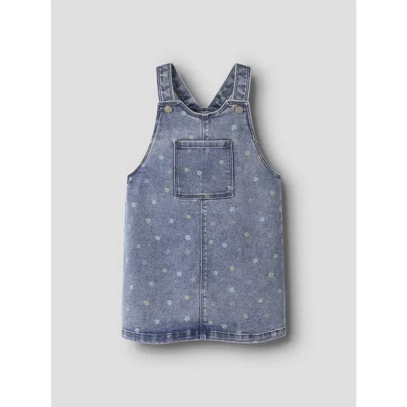 Name It Medium Blue Denim Flower Nmfrosa Short Dnm Bibskirt 3555-On Noos 5