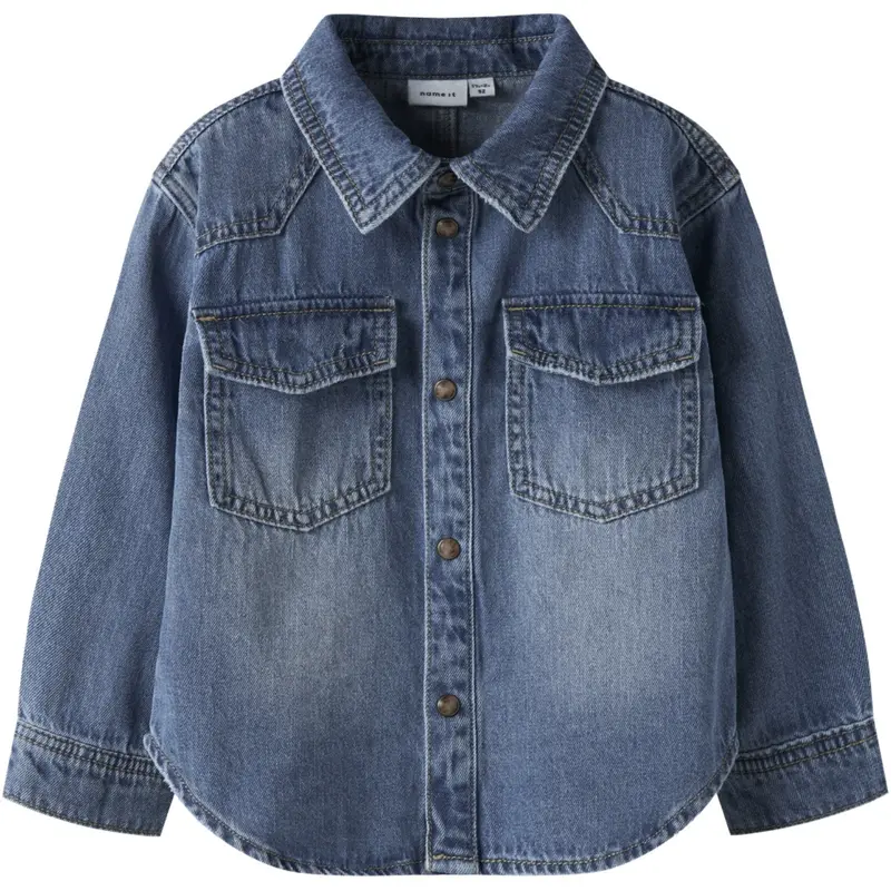 Name It Medium Blue Denim Nmmblue Oz Dnm Ls Shirt 6677-Ov B 1