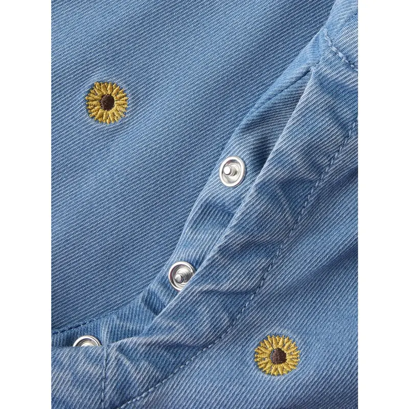 Name It Medium Blue Denim Sunflower Emb Nbfsage Dnm Overall 2232-Yb 2