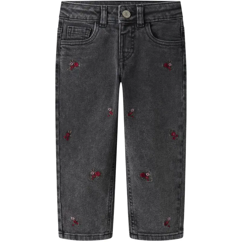 Name It Medium Grey Denim Flower Emb Nmfbella Mom Emb Jeans 1224-Sm Noos 1