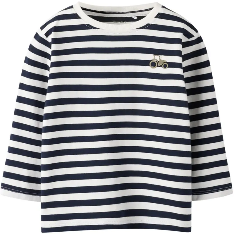Name It Navy Blazer Bright White Nmmnelson Ls Nreg Top 1