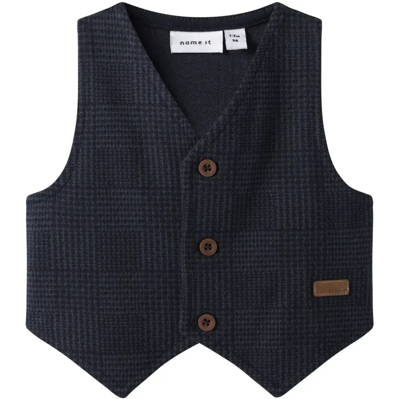 Name It Navy Blazer Check Nbmrobino Waistcoat 1