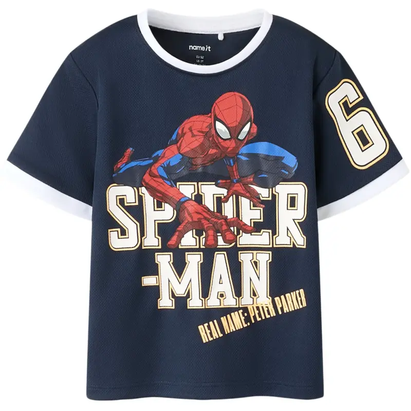 Name It Navy Blazer Nmmanri Spider Nreg Ss Poly Top Mar 1