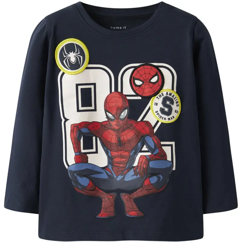 Name It Navy Blazer Nmmdeep Spider Ls Nreg Top Box Noos Mar 1