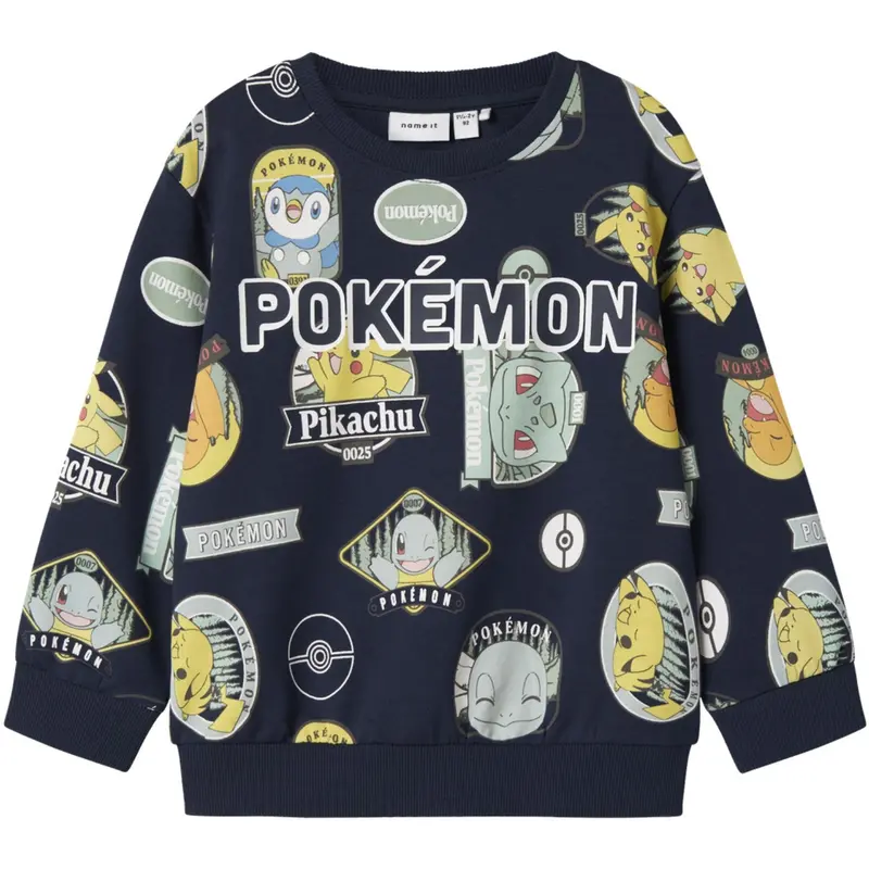 Name It Navy Blazer Nmmjazy Pokemon Nreg Sweat Unb Sky 1