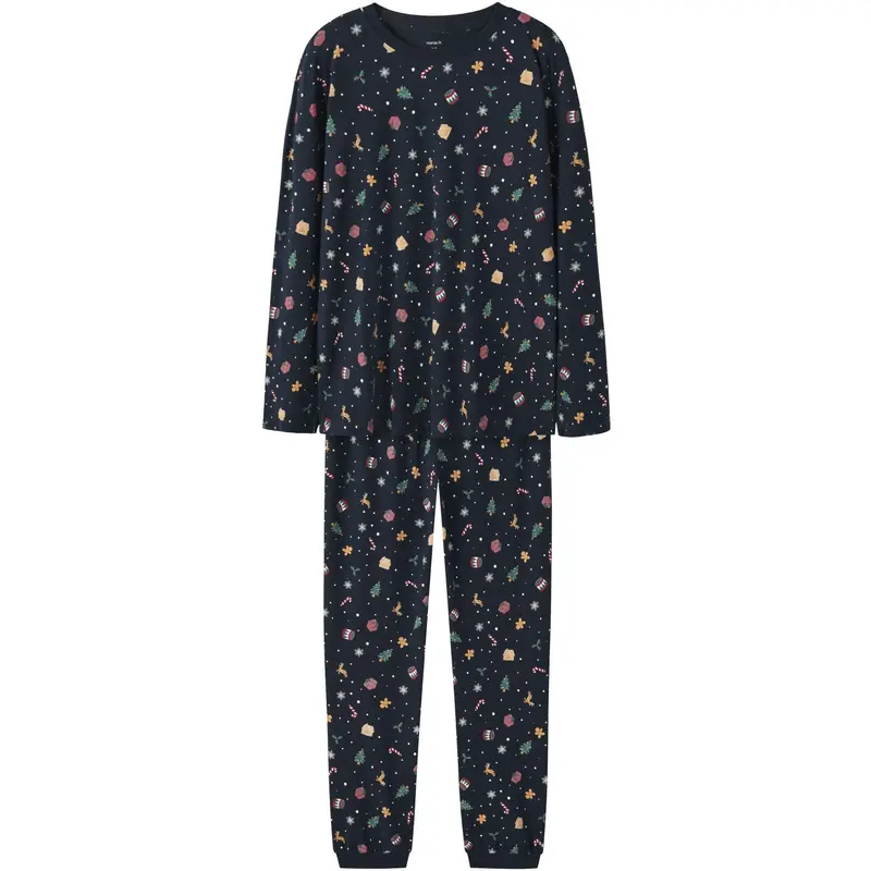 Name It Navy Blazer Xmas Aop Navy Nanvismas Ls Nightset Adult 1