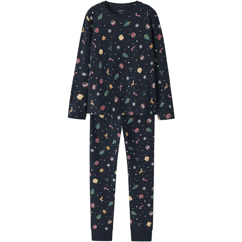 Name It Navy Blazer Xmas Aop Navy Nknvismas Ls Nightset 1