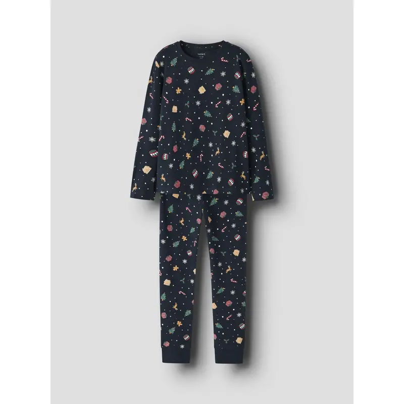 Name It Navy Blazer Xmas Aop Navy Nknvismas Ls Nightset 5