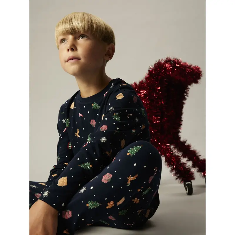 Name It Navy Blazer Xmas Aop Navy Nknvismas Ls Nightset 6
