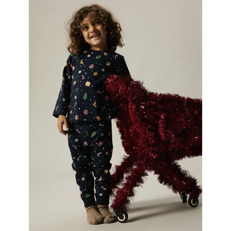 Name It Navy Blazer Xmas Aop Navy Nmnvismas Ls Nightset 2