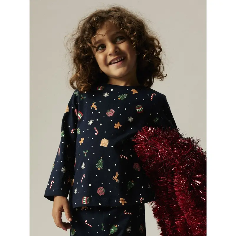 Name It Navy Blazer Xmas Aop Navy Nmnvismas Ls Nightset 3