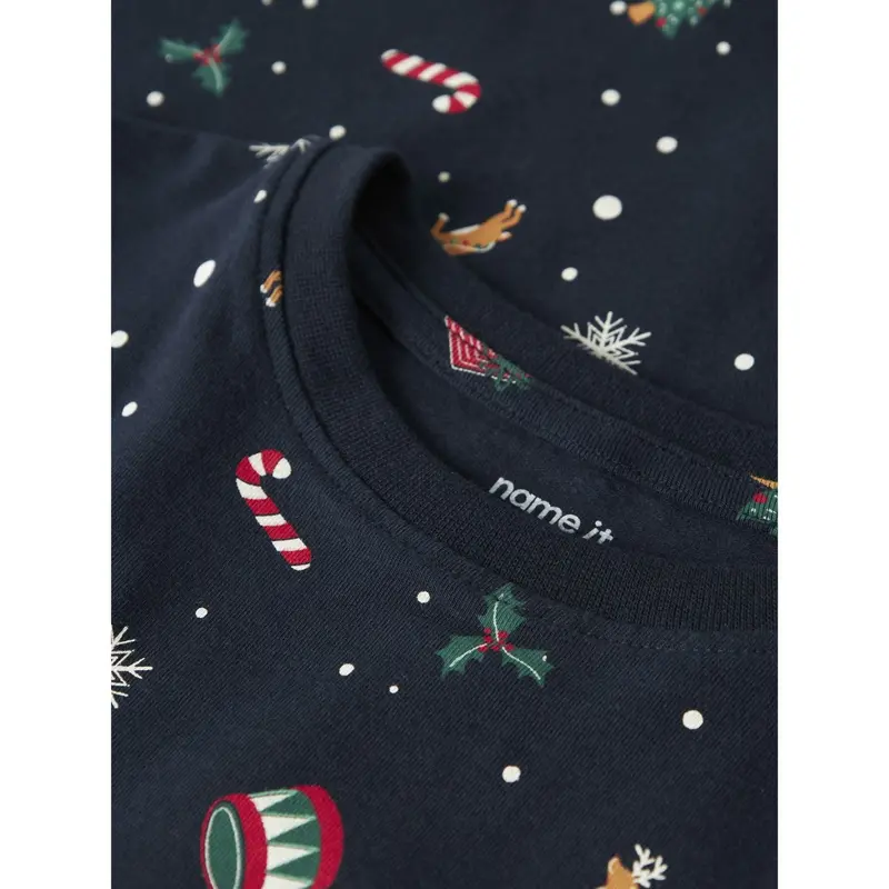 Name It Navy Blazer Xmas Aop Navy Nmnvismas Ls Nightset 5