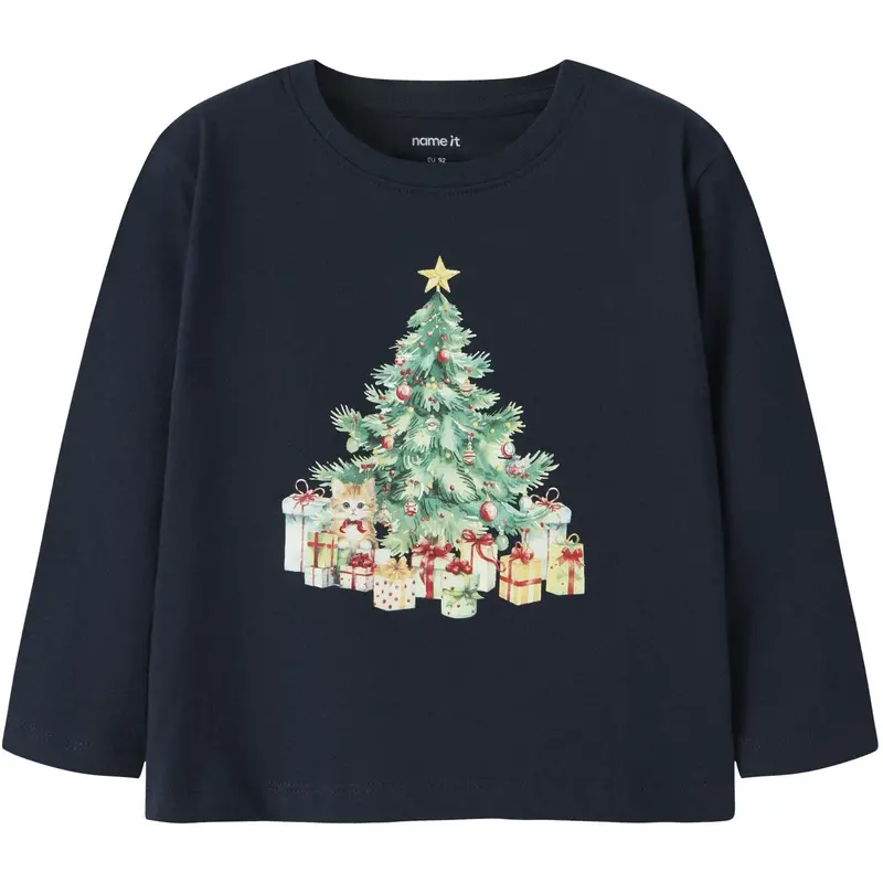 Name It Navy Blazer Xmas Tree Cat Nmfvosmas Ls Nreg Top 1