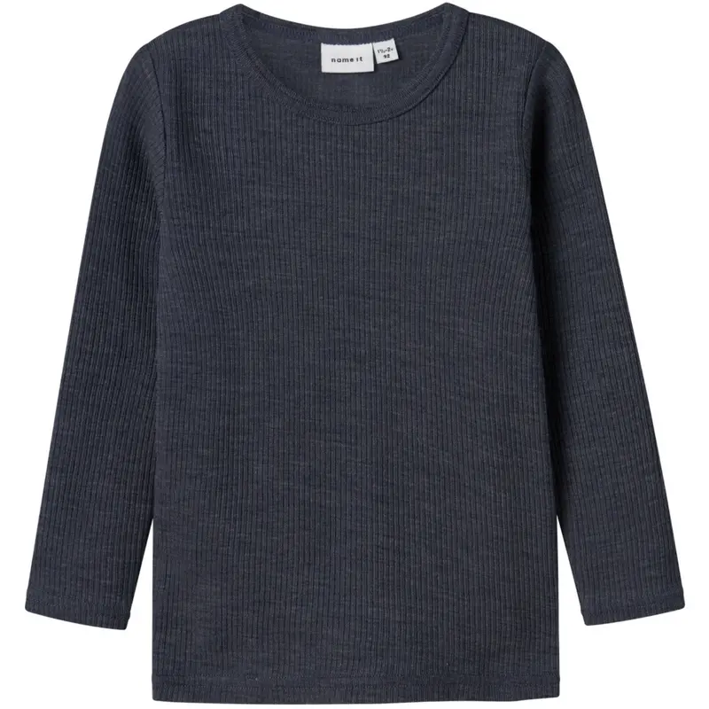 Name It Ombre Blue Nmnwax Wool Rib Ls Top Noos 1