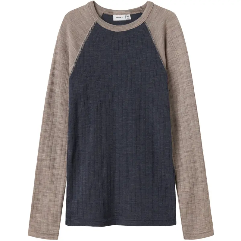 Name It Ombre Blue Satellites Sleeves Nkmwang Wool Needle Ls Top Solid 1