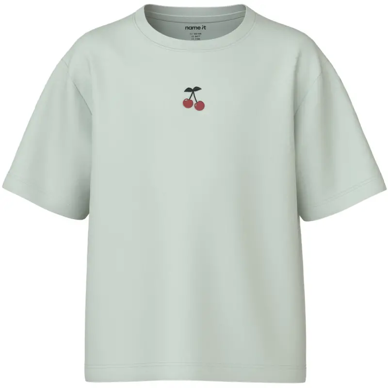 Name It Pale Aqua Cherry Embroidery Nkfvictoria Ss Nreg Top 1