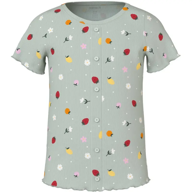 Name It Pale Aqua Fruit Flowers Nmfvemia Aop Ss Slim Top 1