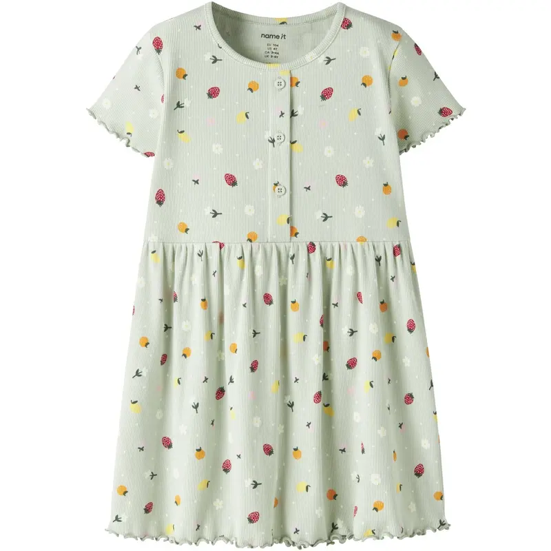 Name It Pale Aqua Fruit Flowers Nmfvemia Ss Dress 1