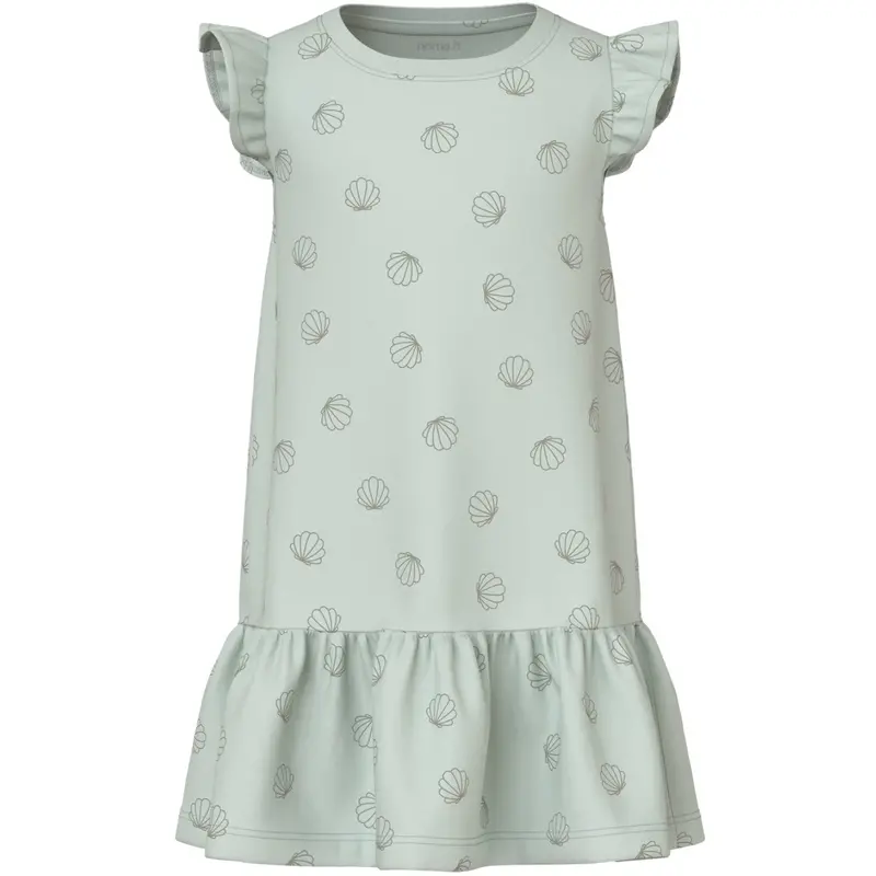 Name It Pale Aqua Sea Shells Green Nmfvida Capsl Dress 1