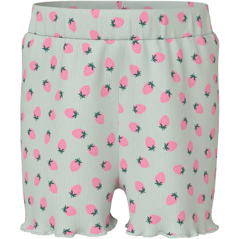 Name It Pale Aqua Strawberries Nmfvemma Aop Shorts 1