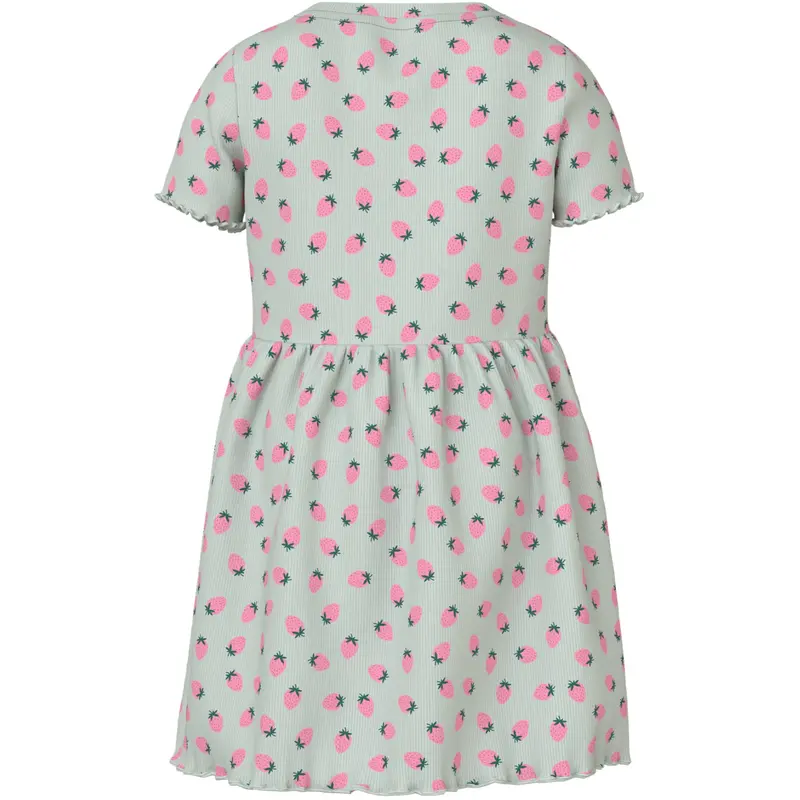 Name It Pale Aqua Strawberries Nmfvemma Ss Aop Dress 2