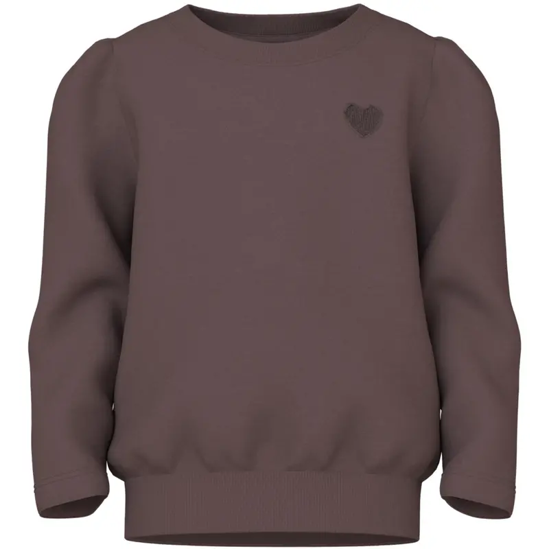 Name It Peppercorn Heart Embroidery Nmfvima Ls Nreg Sweat Bru 1